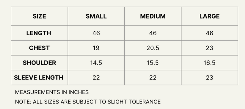 Shirt sizing for Lunelle